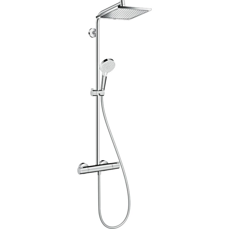 Hansgrohe Crometta E Showerpipe 240 1jet with thermostatic shower mixer Chrome 27271000