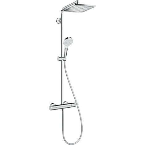HANSGROHE Colonne de douche Crometta E 240 tête carrée EcoSmart avec mitigeur thermostatique 27281000