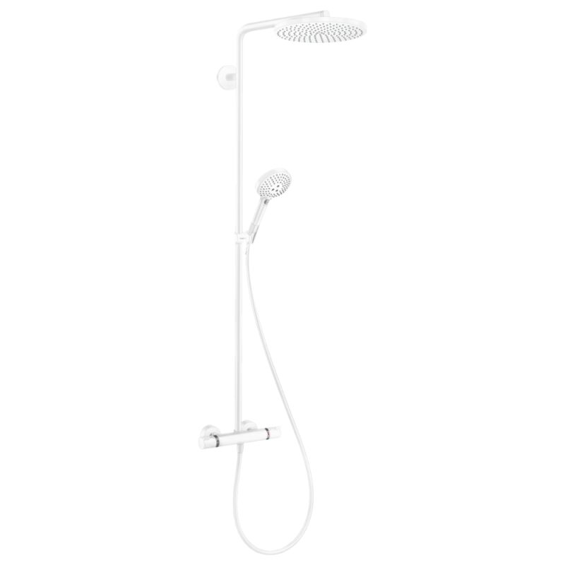 Raindance Select s - Colonne de douche thermostatique Showerpipe, 1jet, blanc mat 27633700 - Hansgrohe
