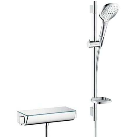 HANSGROHE Combi douche E 120 3jet avec barre 65 cm Ecostat Select blanc chromé