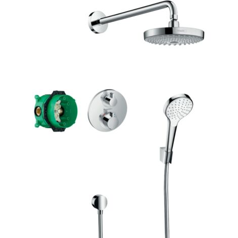 HANSGROHE Conjunto Croma Select S empotrado con mezclador termostático cromado Ecostat S