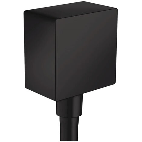 Hansgrohe – Coude de raccordement mural pour douche G ½ – Clapet anti-retour – Noir mat en métal – Compatible flexible conique – 26455670