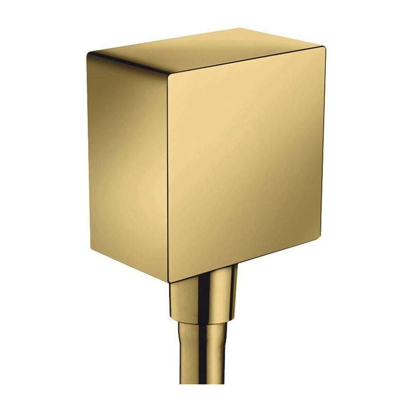 FixFit Square Wall outlet with non-return valve, polished gold-optic (26455990) - Hansgrohe