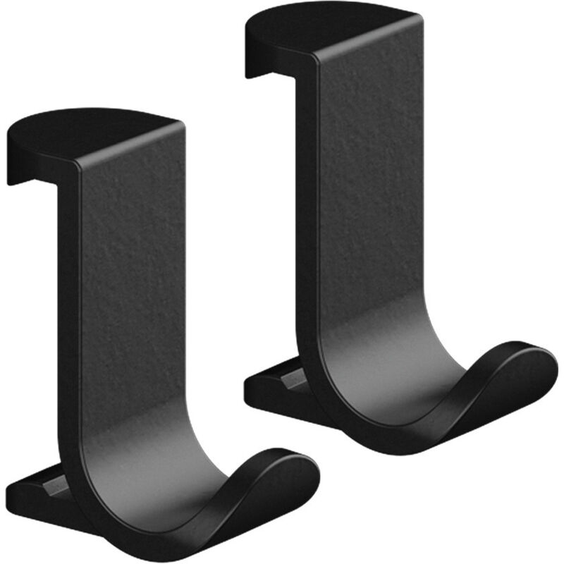 Hansgrohe – Crochets porte-serviettes larges 27914670 – Lot de 2 – Fixation sans perçage – Plastique noir mat – Compatible barre WallStoris