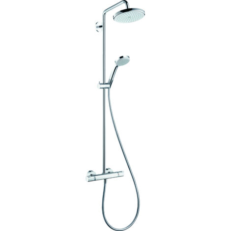 hansgrohe Croma 220 Ecosmart Showerpipe   27188000 mit Brausearm 400 mm, schwenkbar, chrom