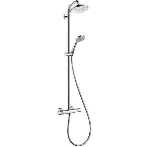 hansgrohe Croma 220 Showerpipe 27185000 mit Brausearm 400 mm schwenkbar, chrom