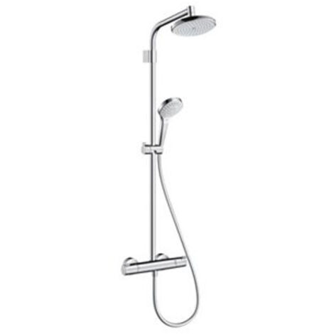 Hansgrohe Croma 220 Vario Ensemble de douche - Ecostat 1001 - thermostatique - pomme de douche 22cm - douchette multi - chrome