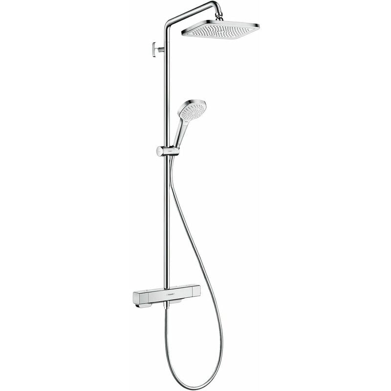 Croma e Showerpipe 280 EcoSmart Thermostatic Mixer Shower Chrome - Silver - Hansgrohe