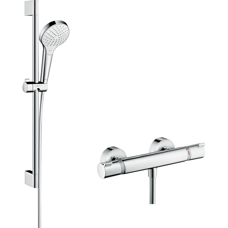 Hansgrohe - Croma Select s Combi douche Vario avec barre 65 cm / Ecostat Comfort Blanc/Chromé