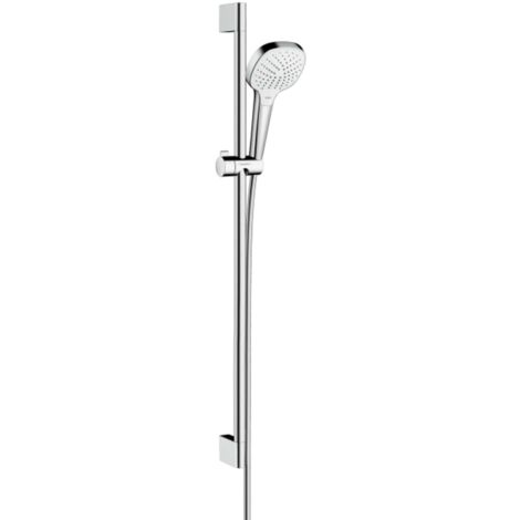 Hansgrohe Croma Select E - Brausegarnitur Vario 0,90 m, EcoSmart 9 l/min, weiß / verchromt 26593400