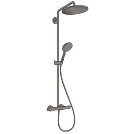 HANSGROHE Croma Select S 1-Jet-Showerpipe mit Thermostat schwarz verchromt gebürstet - 26890340