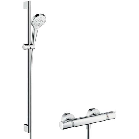 Hansgrohe Croma Select S - Conjunto de ducha con termostato Ecostat, cromo 27833400