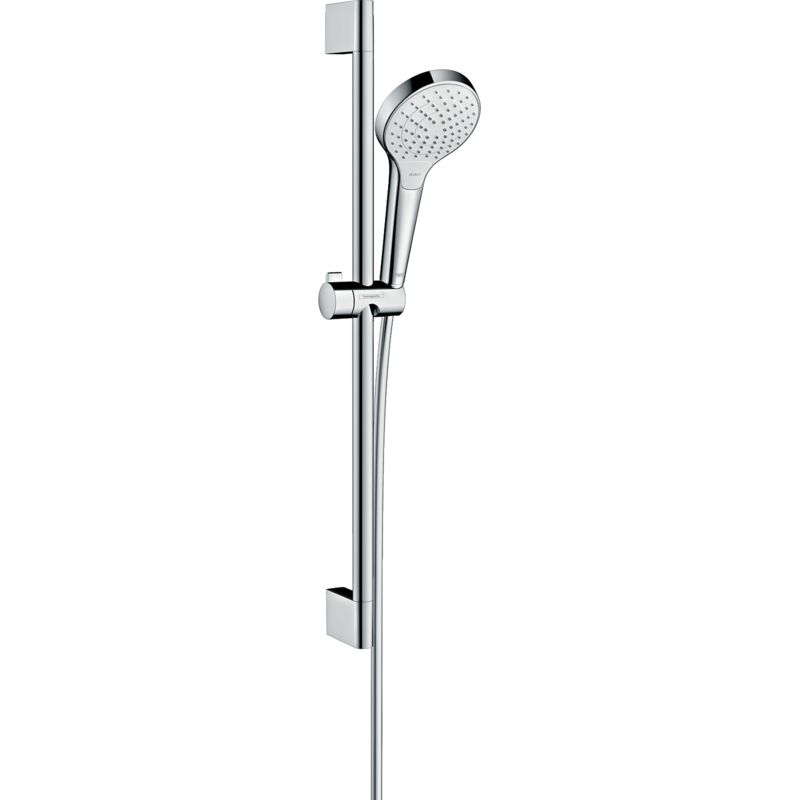 Set de douche Vario EcoSmart 9 l/min avec barre Unica'Croma 65 cm blanc/chromé Hansgrohe Croma Select S