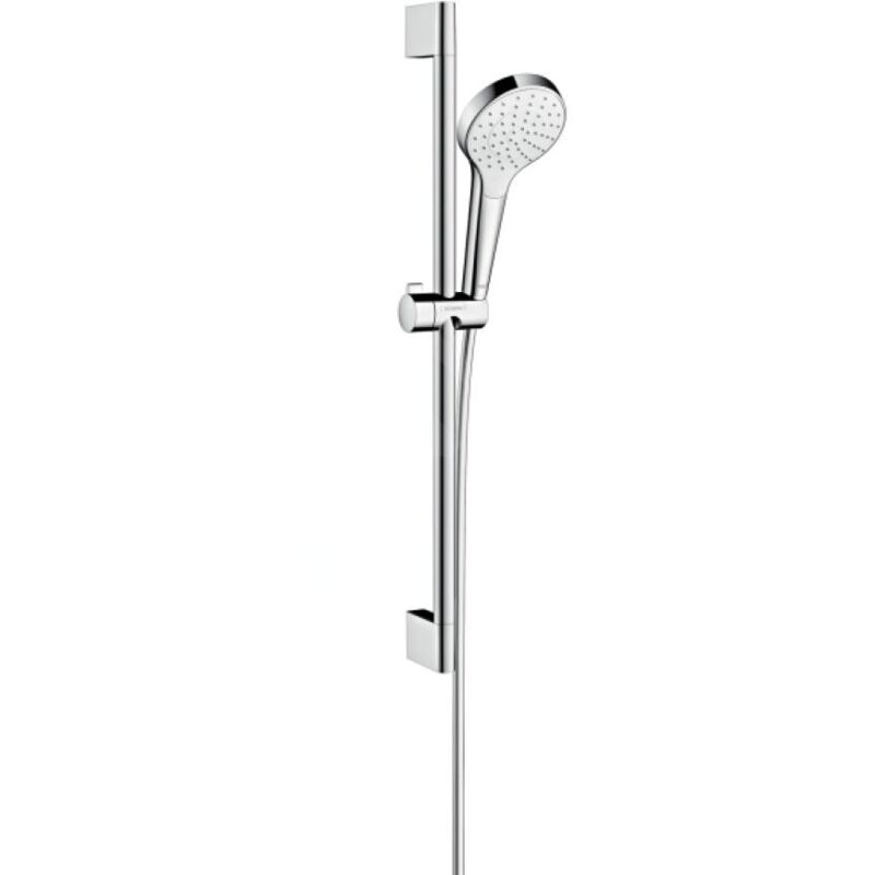 Hansgrohe Croma Select S - Set de douche 1 jet EcoSmart 9 l/min 0,65m, blanc/chrome 26565400