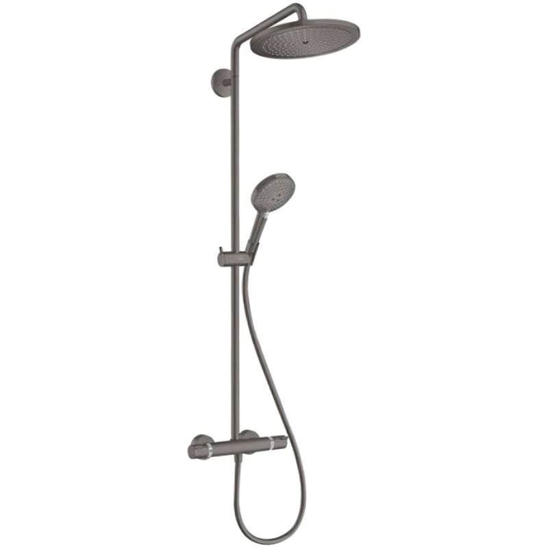 Croma Select s - Set de douche Showerpipe 280 avec thermostat, EcoSmart, chrome noir brossé 26891340 - Hansgrohe
