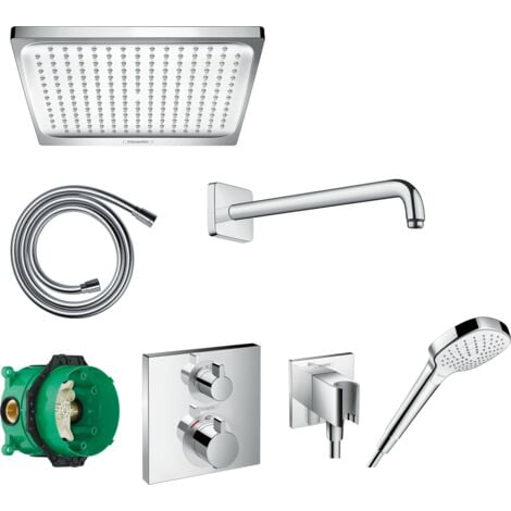 hansgrohe Crometta E Pack encastré avec mitigeur thermostatique Ecostat Square Chromé