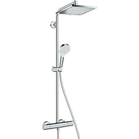 Hansgrohe Crometta E Showerpipe 240 1 jet with thermostatic shower mixer, Chrome (27271000)