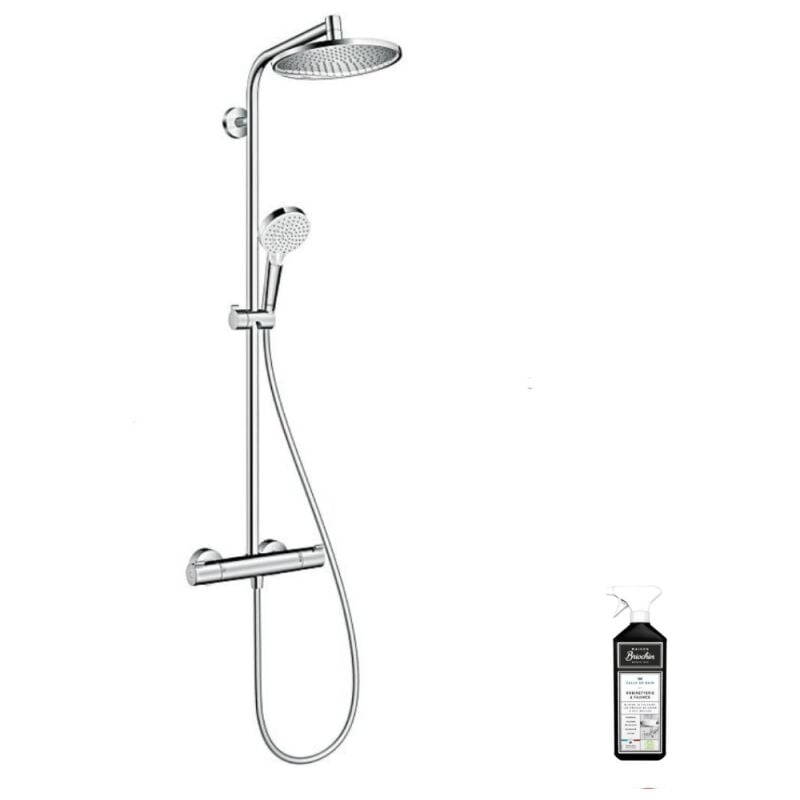 Colonne de douche Hansgrohe Crometta s 240 EcoSmart chromée + nettoyant Briochin
