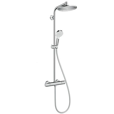hansgrohe Crometta S Showerpipe 240 EcoSmart Thermostatic Mixer Shower Chrome