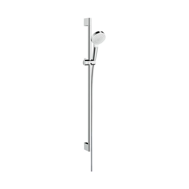 Crometta 1jet set de douche 26537400 blanc chromé , avec barre de douche de 90 cm - Hansgrohe