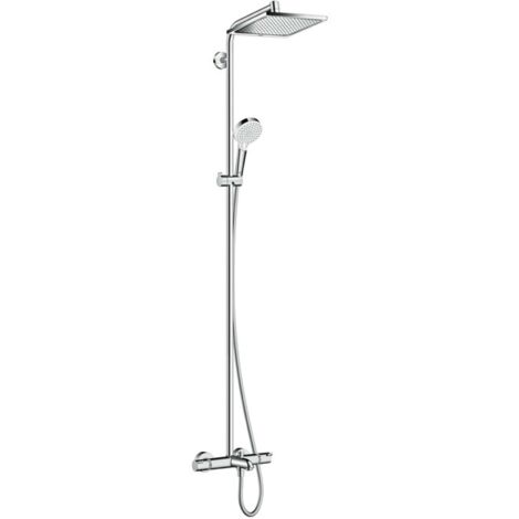 Hansgrohe Crometta - Thermostat-Wannenarmatur E 240 Showerpipe mit Zubehör, Chrom 27298000
