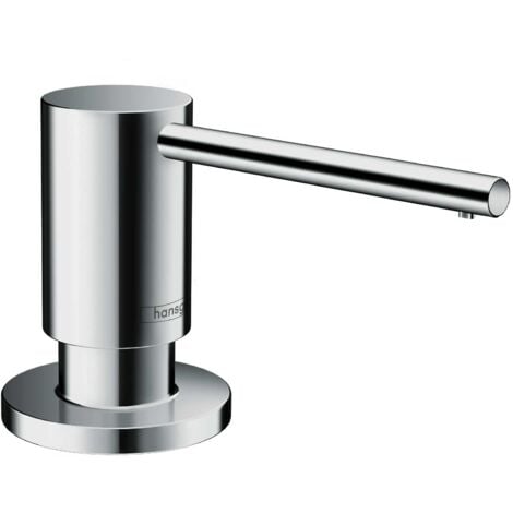 HANSGROHE Distributeur de liquide vaisselle A41, rosace ronde, haut. bec 71 mm, Chromé 40438000