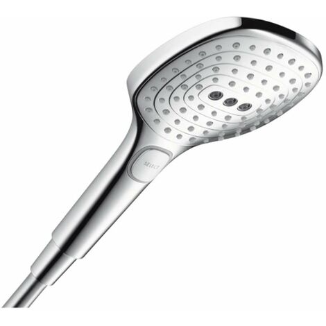 Hansgrohe – Douchette Raindance Select E 120 EcoSmart 3 jets – Chrome – Débit 9 l/min – Système anticalcaire – 26521000