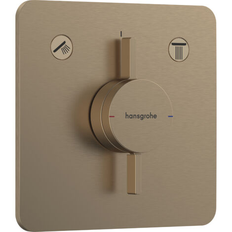 Hansgrohe DuoTurn Q - Unterputzarmatur, für 2 Verbraucher, Bronze gebürstet 75414140