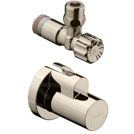 hansgrohe Eckventil mit Schuber Abgang G 3/8 Brushed Nickel, 13954820