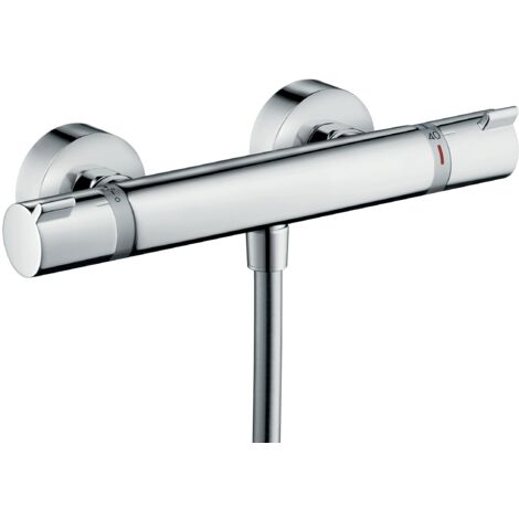 hansgrohe Ecostat Comfort - Miscelatore termostatico per doccia esterno, Rubinetto termostatico con blocco di sicurezza (SafetyStop) a 40° C, Termostato per doccia, 1 utenza, cromo, 13116000