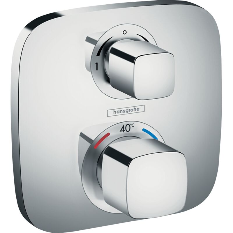 HANSGROHE Set de finition pour mitigeur thermostatique E encastré avec robinet d'arrêt et inverseur chrome