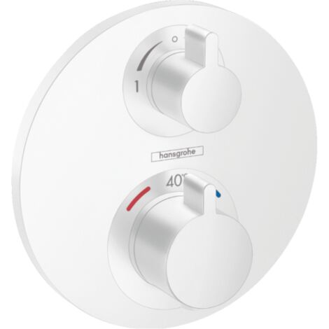 Hansgrohe Ecostat S - Mitigeur thermostatique encastré, 2 sorties, blanc mat 15758700
