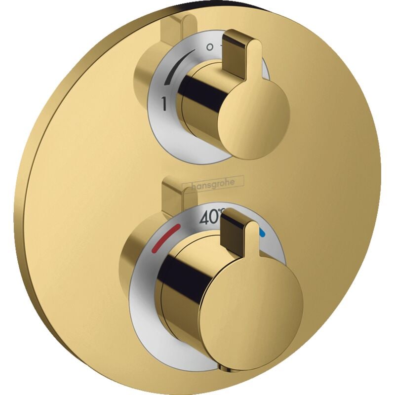 Hansgrohe - Ecostat s - Mitigeur thermostatique encastré, 2 sorties, or poli 15758990