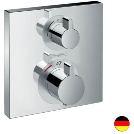 Hansgrohe Ecostat Square - Grifo termostático empotrado con válvula de cierre, cromo 15714000