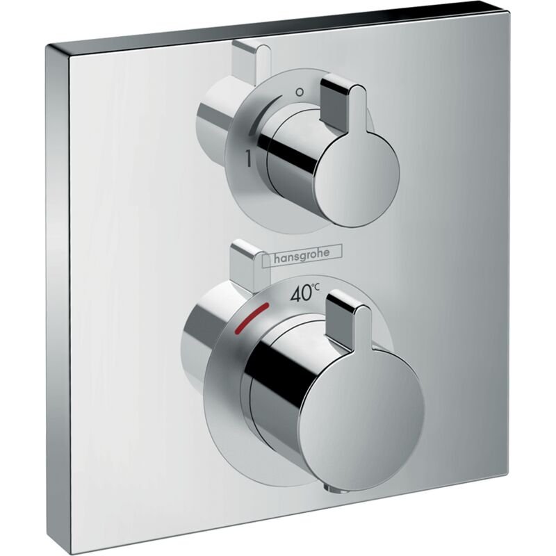 Hansgrohe - Ecostat Square - Mitigeur thermostatique encastré avec vanne d'arrêt, chrome 15712000