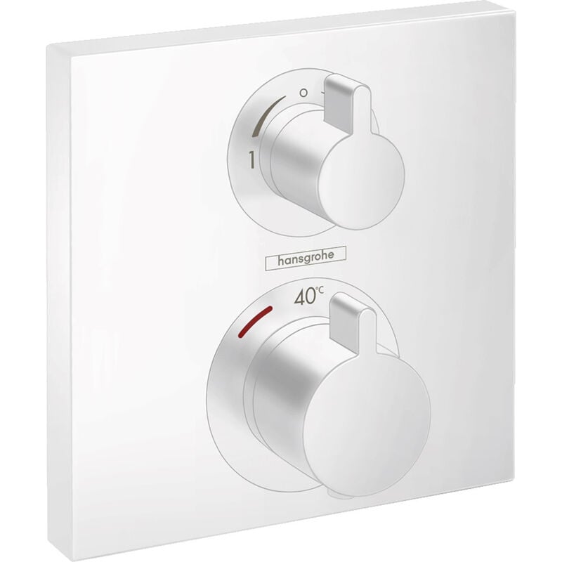 Ecostat Square Thermostatic mixer for concealed installation for 2 outlets, Matt white (15714700) - Hansgrohe
