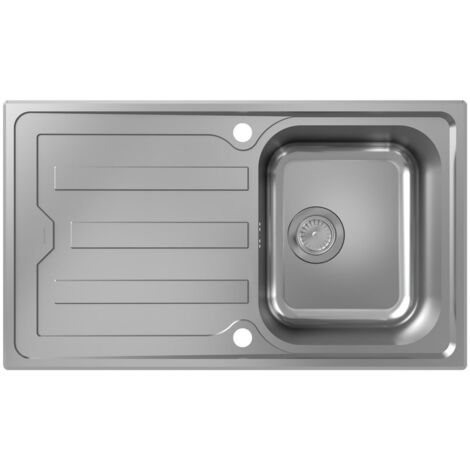 hansgrohe Einbauspüle S44 S440-A342 86342 mit Abtropffläche lang, automatischer Garnitur, Edelstahl