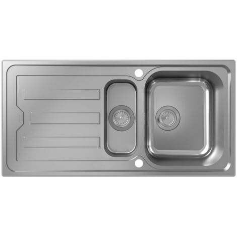 hansgrohe Einbauspüle S44 S440-A517 100342x145mm mit Abtropffläche, automatischer Garnitur, Edelstahl