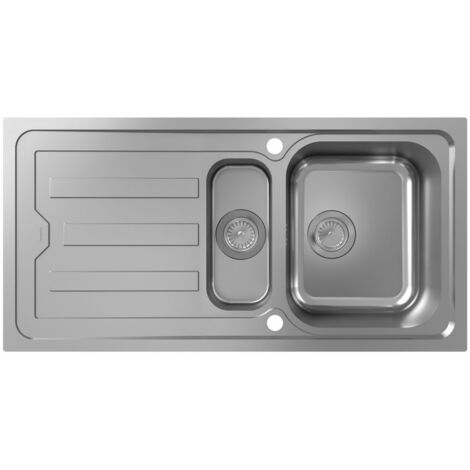 hansgrohe Einbauspüle S44 S440-F517 100342x145mm mit Abtropffläche, automatischer Garnitur, Edelstahl