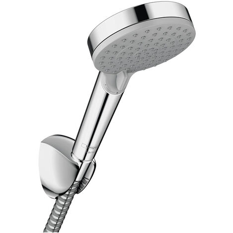 Hansgrohe – Ensemble de douche 100 Vario – 2 jets EcoSmart – Flexible 160 cm – Support mural inclus – Finition chrome élégante