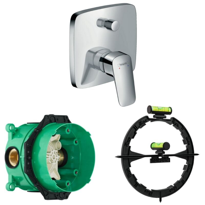 Façade Logis mitigeur baignoire encastré Chromé avec corps encastré et outil - Hansgrohe