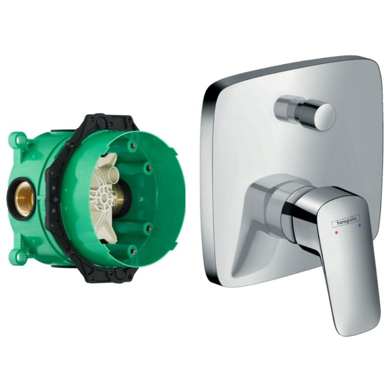 HANSGROHE Façade Logis pour mitigeur baignoire encastré Chromé avec corps encastré