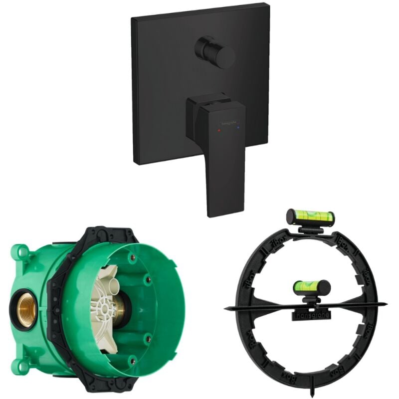 Façade Metropol mitigeur bain douche encastré Noir mat avec corps encastré et outil - Hansgrohe