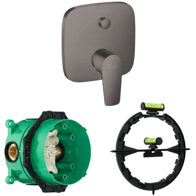 Façade Talis e mitigeur bain douche encastré Noir Chromé brossé avec corps encastré et outil - Hansgrohe