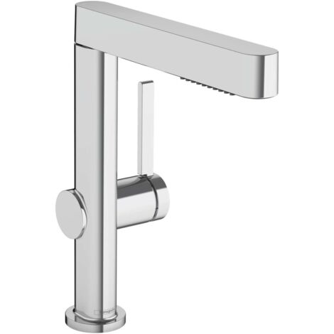 Hansgrohe Finoris - Grifo de lavabo 230, con desagüe Push-Open y ducha extraíble, EcoSmart, cromo 76063000