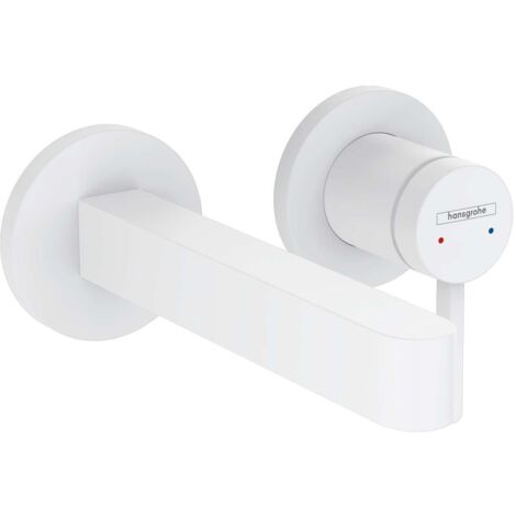 Hansgrohe Finoris - Grifo empotrado de lavabo de 2 orificios, EcoSmart, blanco mate 76051700