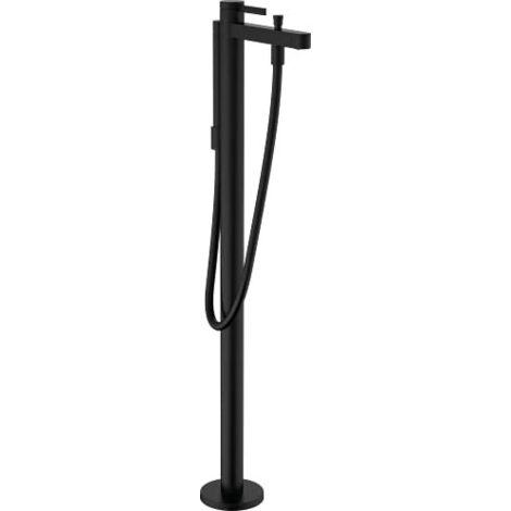 Hansgrohe Finoris - Miscelatore a pavimento per vasca da bagno, con accessori, nero opaco 76445670