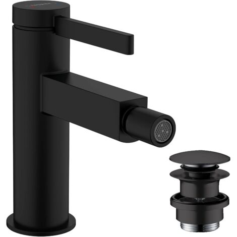 Hansgrohe Finoris - Miscelatore per bidet, con sistema di scarico Push-Open, nero opaco 76200670