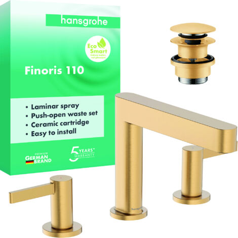 hansgrohe Finoris robinetterie de lavabo 3 trous 110 avec vidage