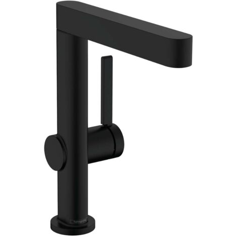 Hansgrohe Finoris - Waschtisch Einhebelmischer 230, mit Ablaufgarnitur Push-Open und schwenkbarem Auslauf, EcoSmart, schwarz matt 76060670